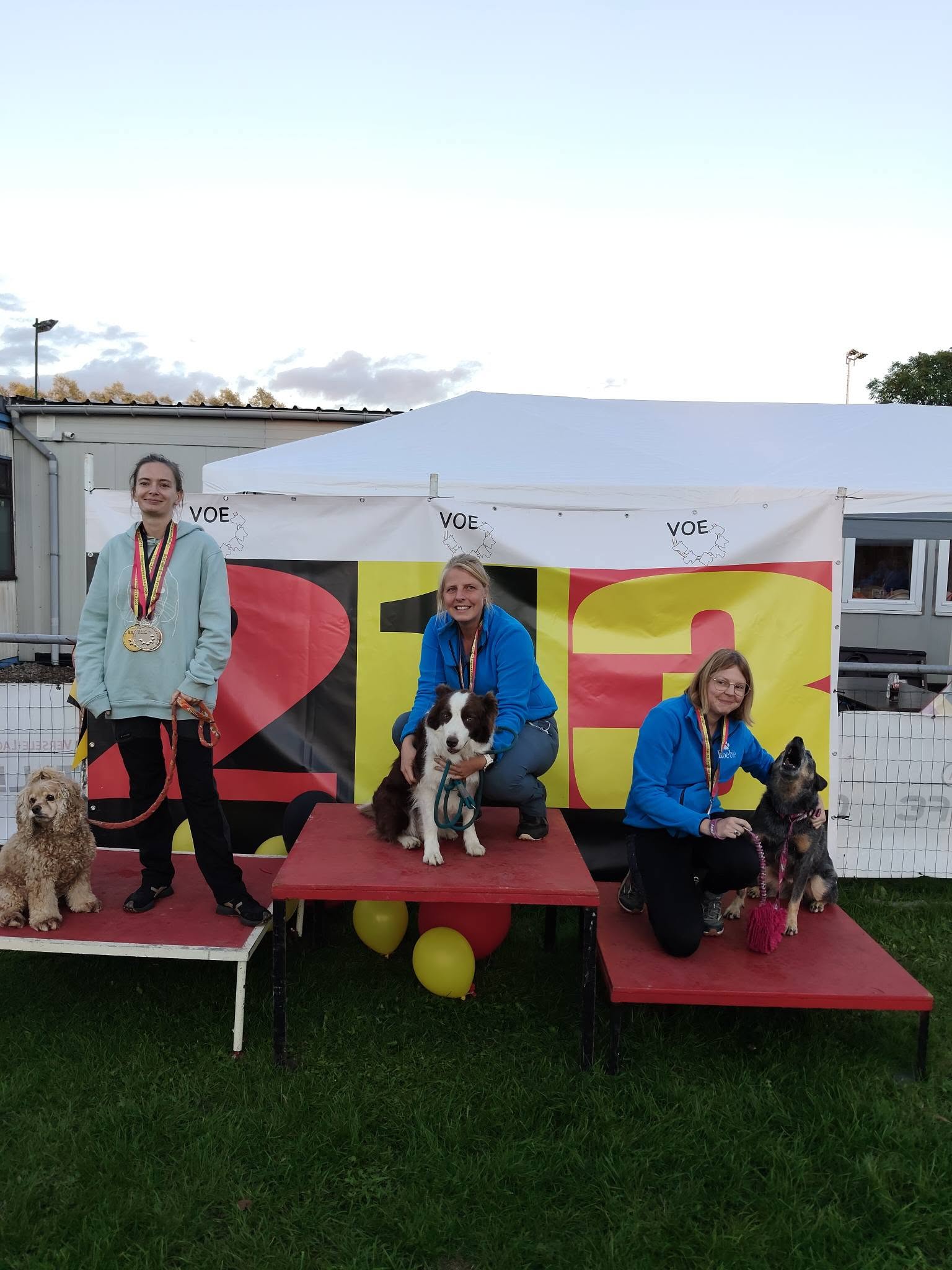 Podium op het BK Agility VOE 2026 met Dogs in Action-leden